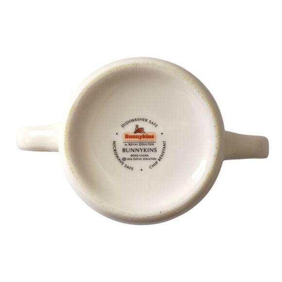 Bunnykins Hug A Mug Bunnies Blowing Bubbles NEW No Box 2 Handles ROYAL DOULTON.  - Picture 5 of 16